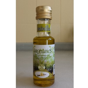 Aceite oliva sabor Vainilla, ecológico virgen extra de aceituna variedad Rojal Botella 250ML (agr)
