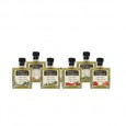 9 sabores de aceite oliva VE a elegir de aceituna variedad Serrana. Pack degustación 6 Botellas 250ML (fin)